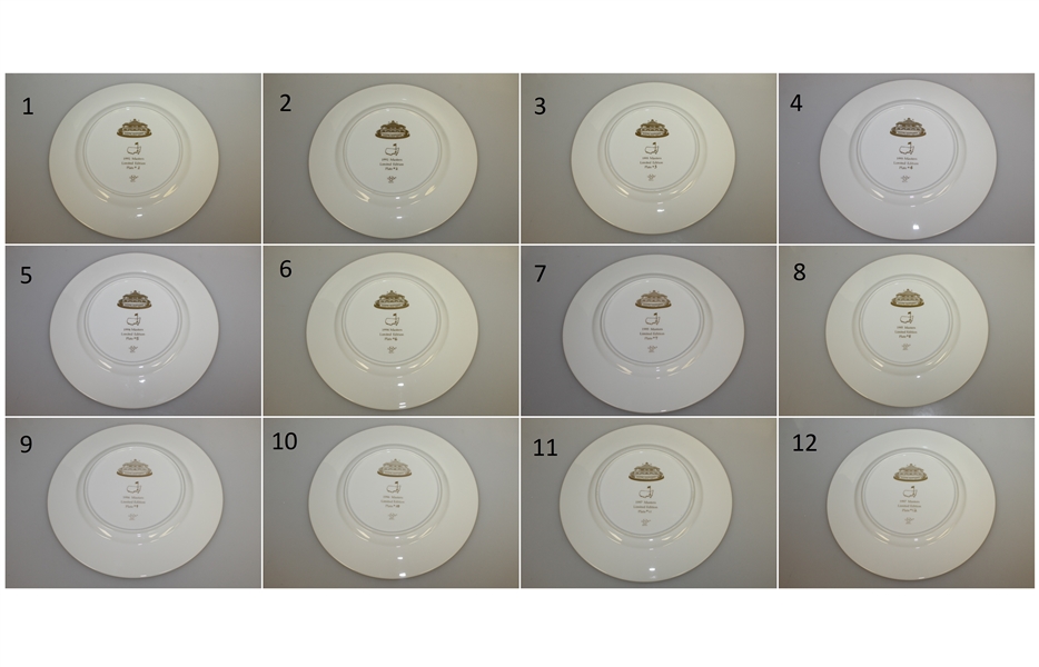 Complete Masters Ltd Ed Member's Lenox Plates #1-12 (1992-1997) with Original Boxes