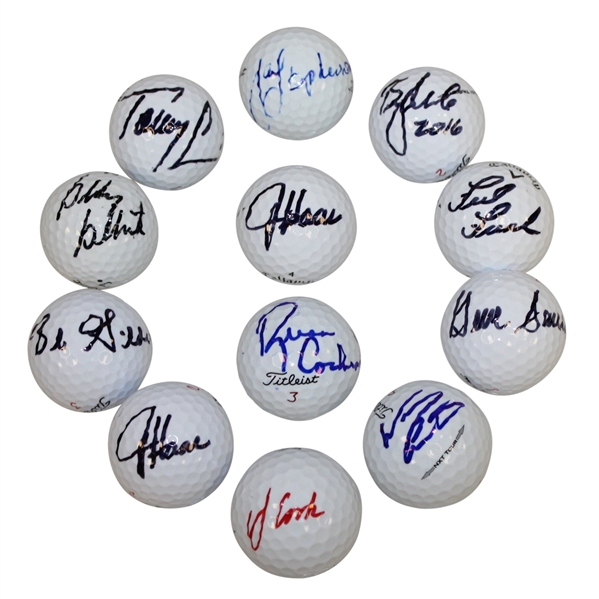Lot of Twelve Signed Golf Balls JSA ALOA