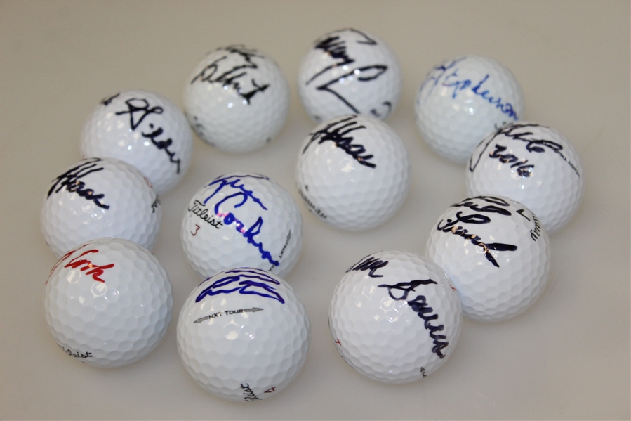 Lot of Twelve Signed Golf Balls JSA ALOA