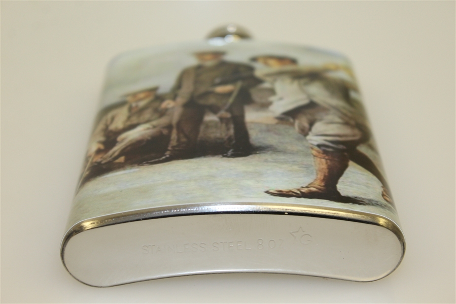 Classic The Great Triumvirate Themed Stainless Steel Hip Flask - 8oz