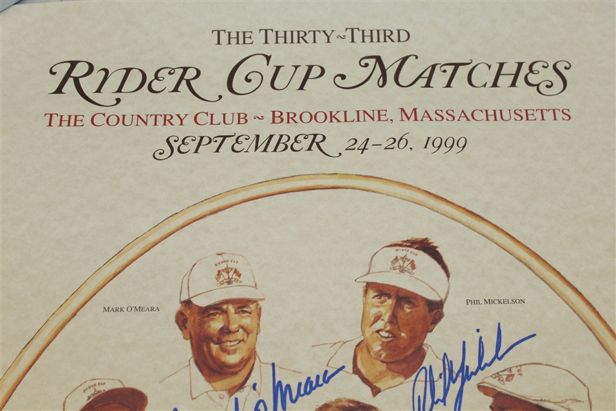 1999 Ryder Cup Team Issued Official Poster - Signed by Team - FULL JSA #Z93555