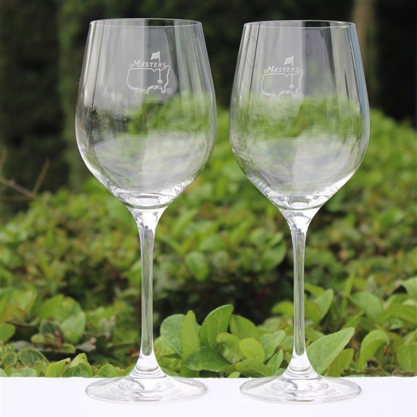 Masters Wine Glass Set w/ Frosted Etched Logo On Body