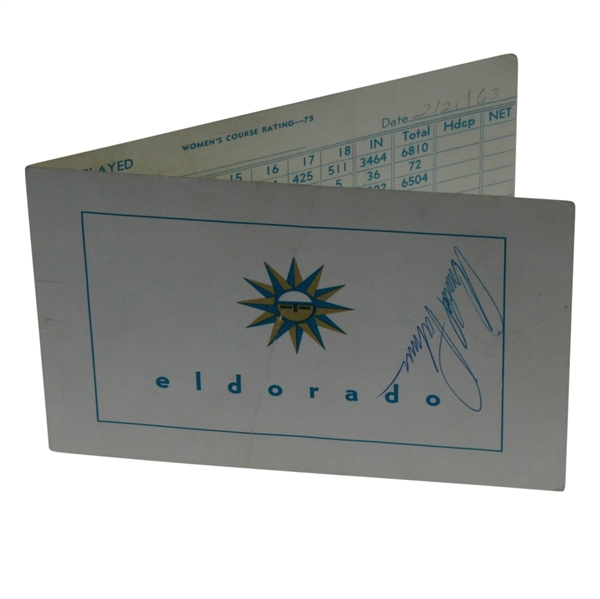 Arnold Palmer Signed El Dorado Course Score Card JSA ALOA