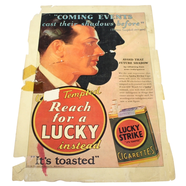 Vintage 1930 Lucky Strike Advertisement