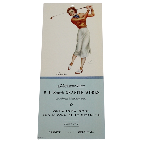 Vintage Swing Time Lady Golf Advertising Piece