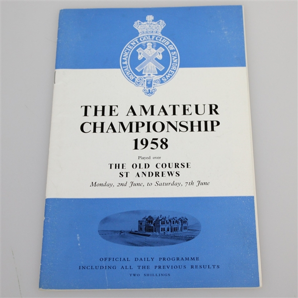 1958 British Amateur at The Old Course St. Andrews Program with Daily Draw Sheets