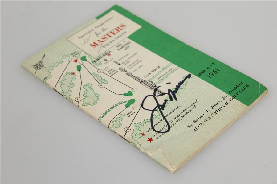 Jack Nicklaus Signed 1961 Masters Spectator Guide JSA ALOA