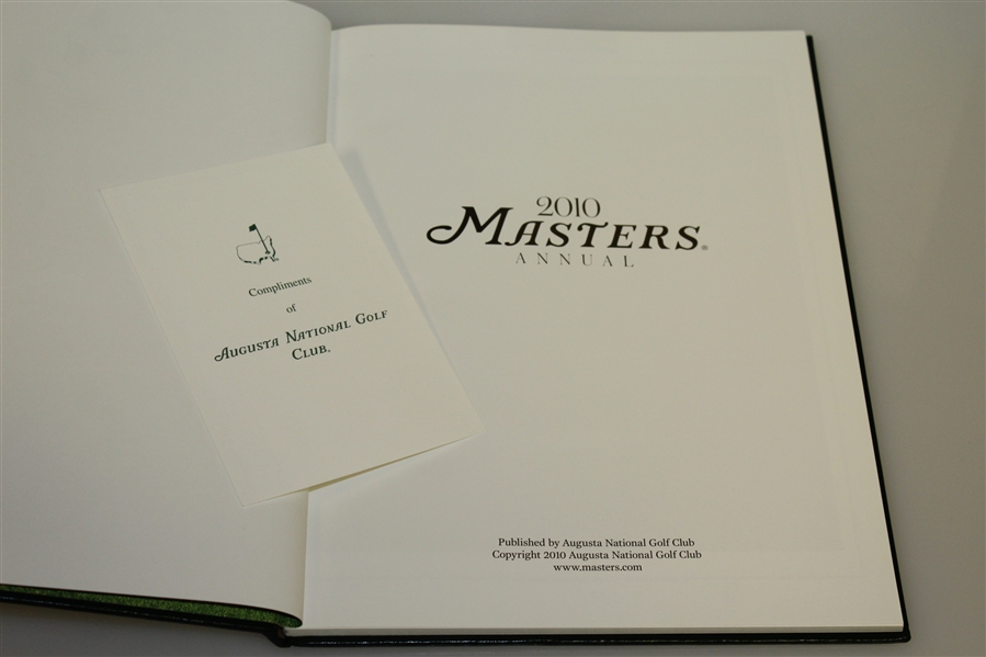 2010 Masters Tournament Annual Book - Phil Mickelson Winner - Seldom Seen