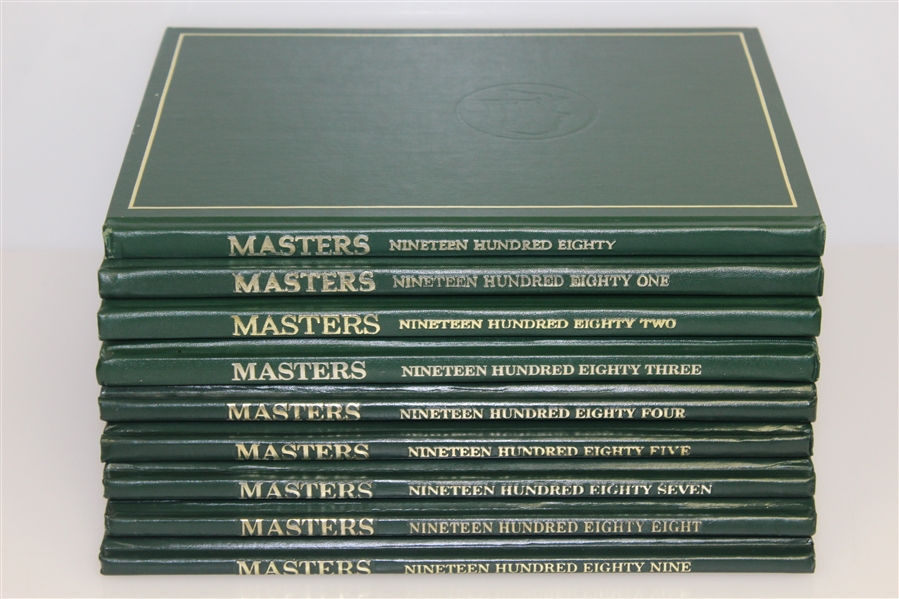 Nine Masters Tournament Annual Books - 1980-1989 (1986 Not Included)