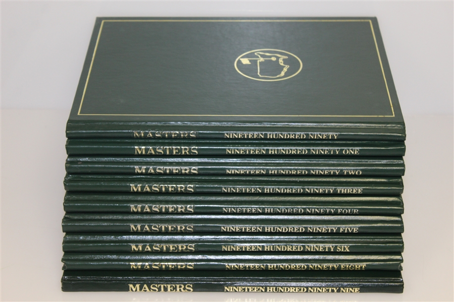 Nine Masters Tournament Annual Books - 1990-1999 (1997 Not Included)