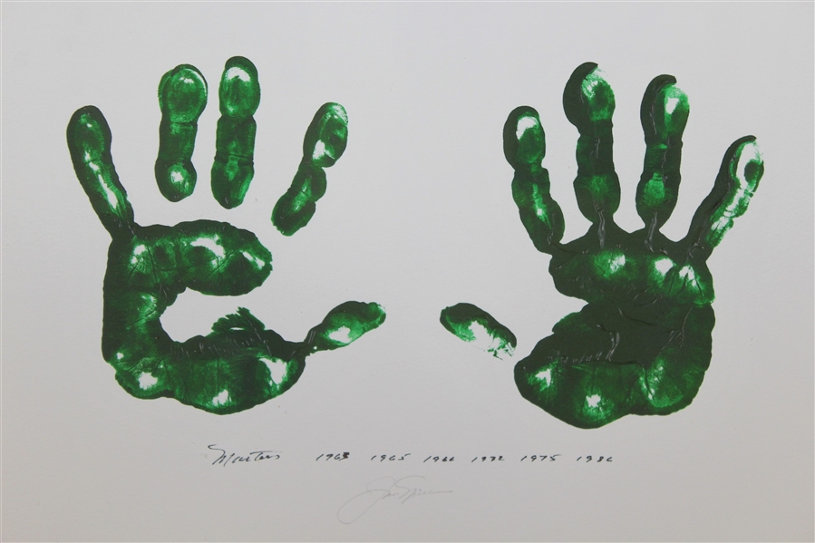 Jack Nicklaus Signed Ltd Ed 'Art of Nicklaus' Masters Hand Print Giclée Framed JSA ALOA