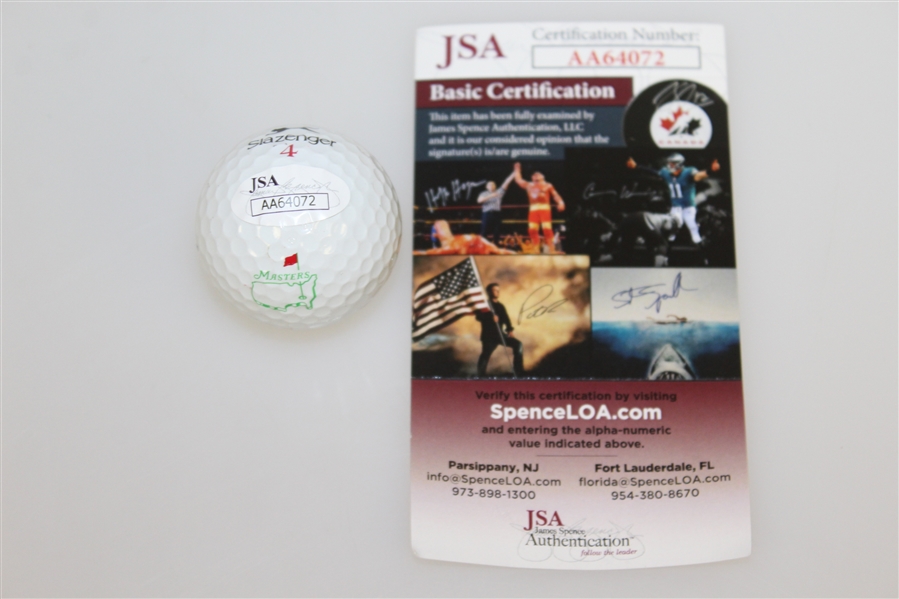 Bubba Watson Signed Masters Slazenger Logo Golf Ball JSA #AA64072