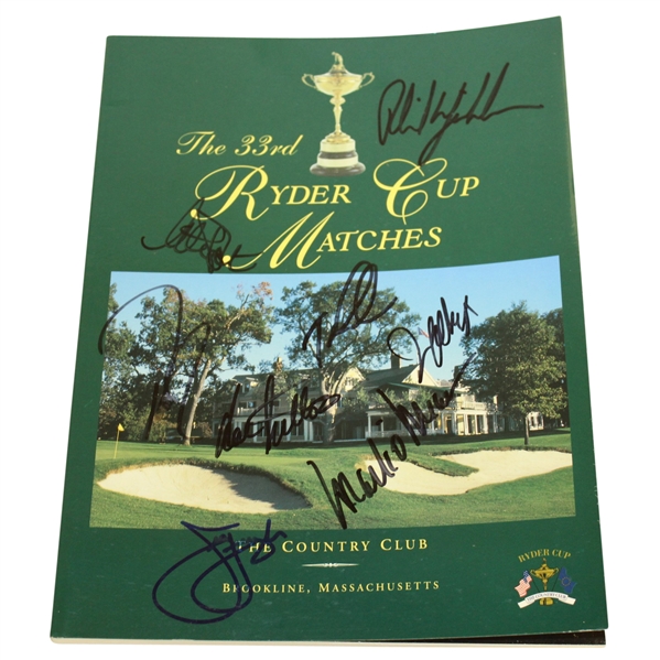 1999 Ryder Cup at The Country Club USA Team Signed Program - Missing Four JSA ALOA