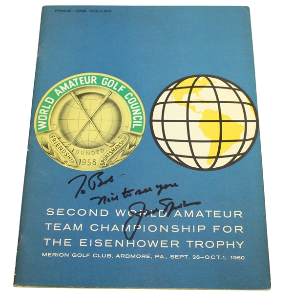 Jack Nicklaus Signed 1960 World Amateur Team Championship at Merion Program JSA ALOA