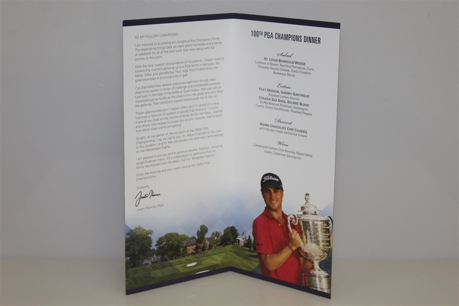 100th PGA Champions Dinner Brochure/Menu
