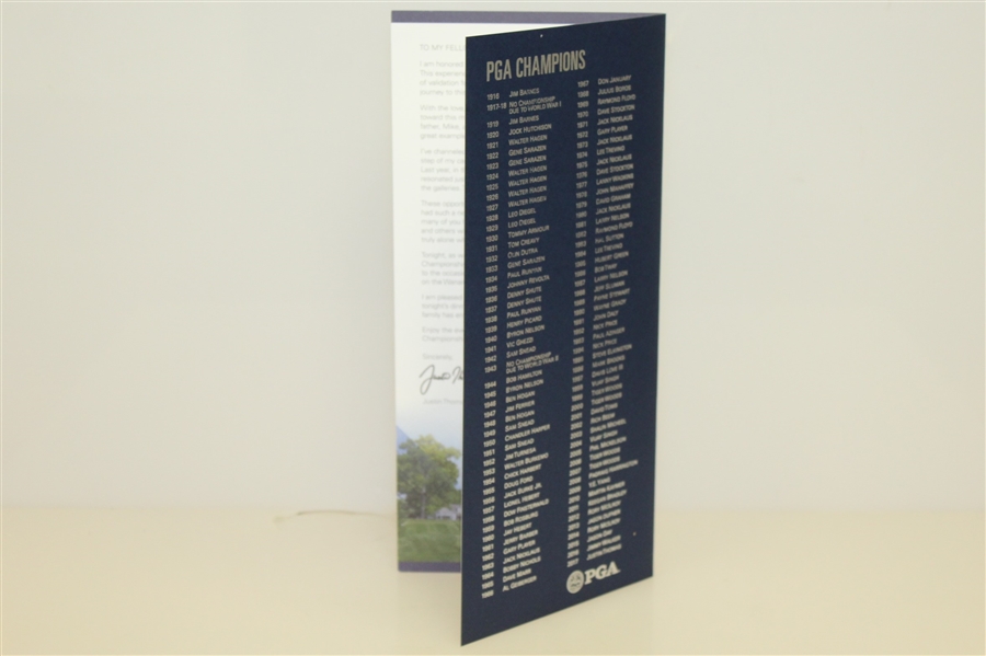 100th PGA Champions Dinner Brochure/Menu