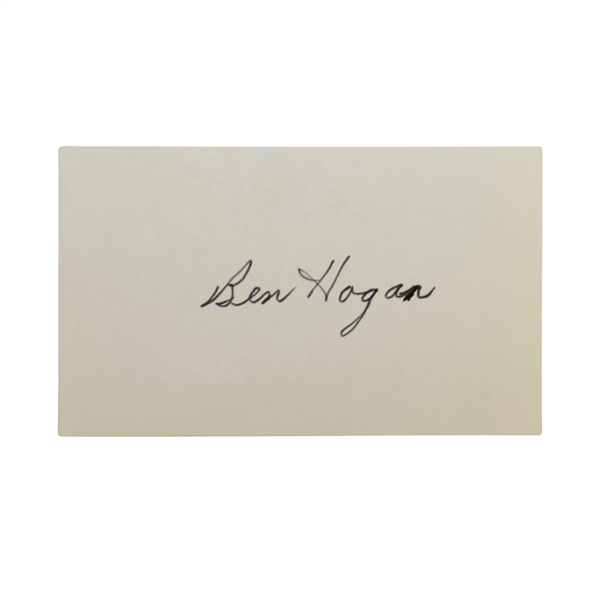 Ben Hogan Signed Index Card JSA ALOA