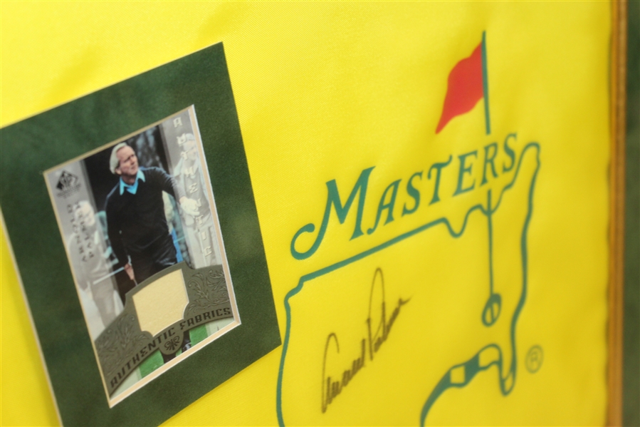 Arnold Palmer Signed Undated Masters Flag w/ Photograph - Framed JSA ALOA