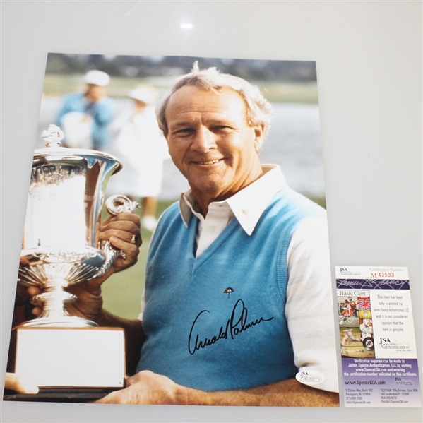 Arnold Palmer Signed  PGA Championship Trophy Photo JSA #43533