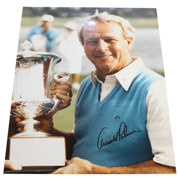 Arnold Palmer Signed 66th Annual Senior PGA Championship Trophy Photo JSA #43533
