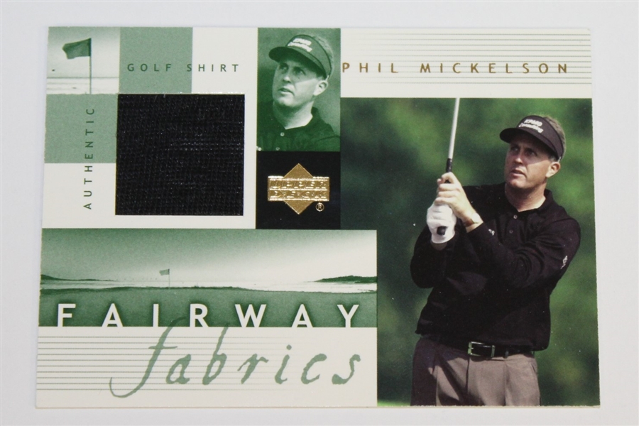 Signed Assorted Cards & Phil Mickelson Fairway Fabrics Card JSA AOLA