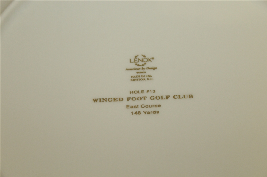 Lennox Winged Foot Golf Club Trophy Plate - East Course Hole #13