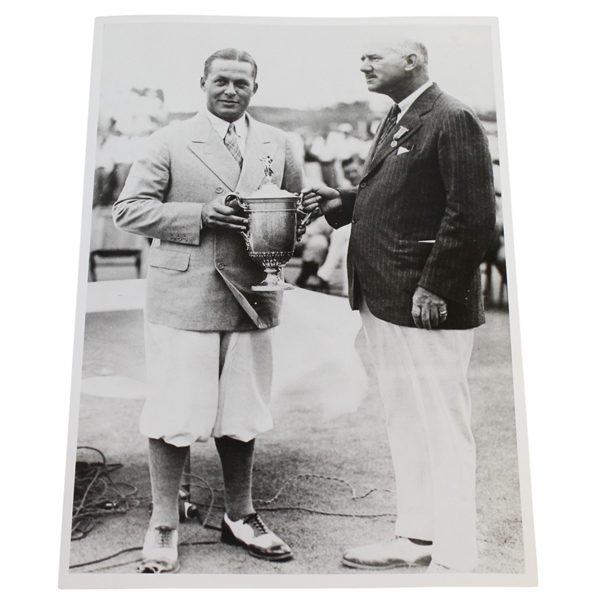 USGA Stamped Photo Of Robert T. Jones Jr. & Findlay S. Douglas At the 1930 US Open  - Interlachen Country Club