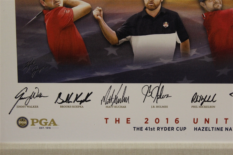Ray Floyd's 2016 USA Ryder Cup Team Signed Giclee Gifted By PGA W/Spieth, Koepka & Fowler