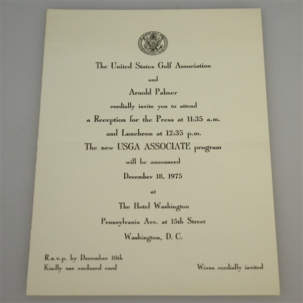 USGA Journal Vol. 1-8 (1948-1956) w/ USGA and Arnold Palmer 'Reception for the Press' Invitation