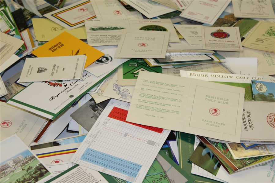 Hundreds Of Score Cards - Seminole Golf Club, Old Course At St. Andrews, Pinehurst Country Club & And Others