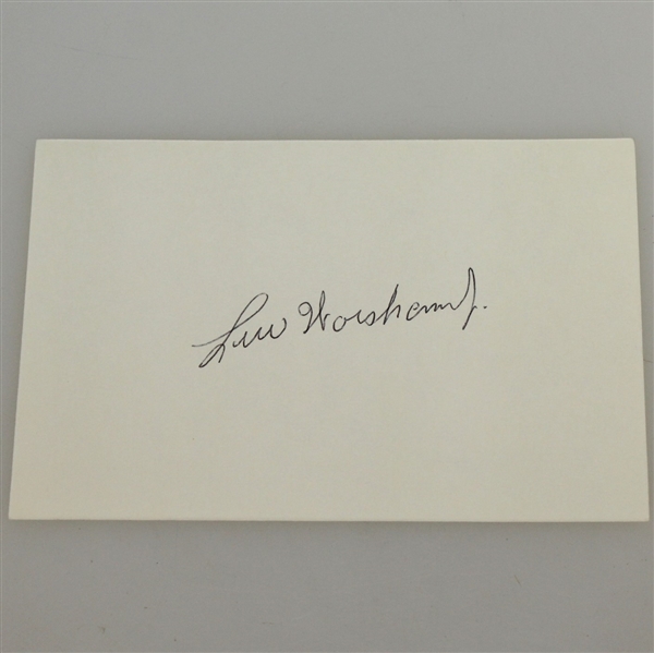 Lew Worsham Signed 4 x 6 Card JSA AOLA