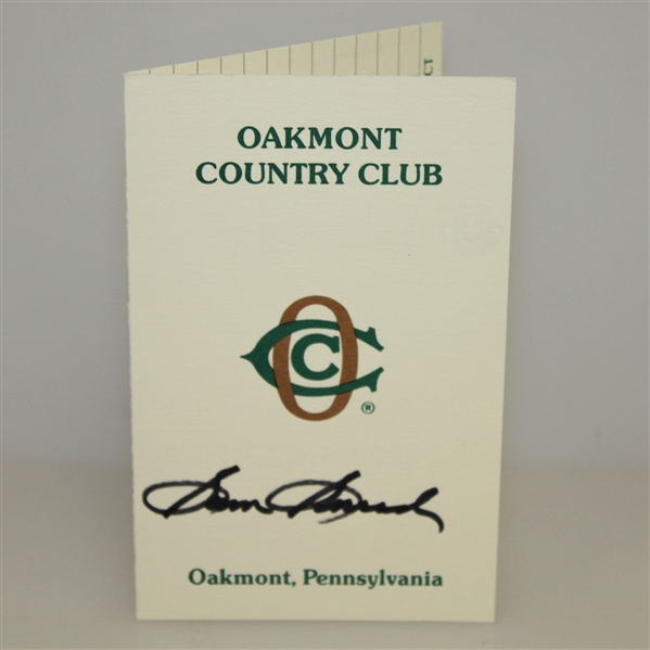 Sam Snead Signed Oakmont Country Club Scorecard JSA AOLA
