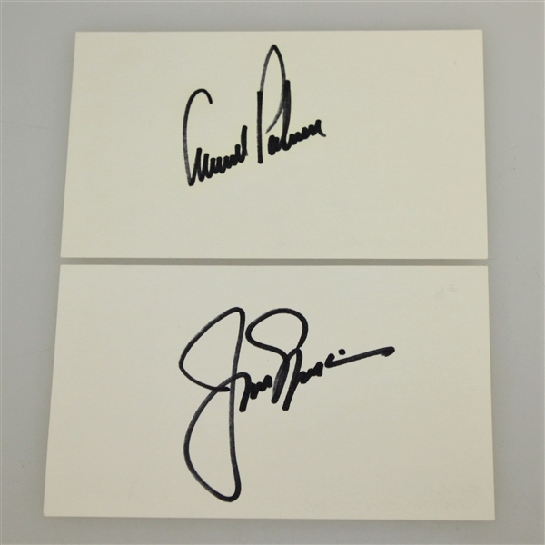 Jack Nicklaus & Arnold Palmer Signed Cards JSA AOLA