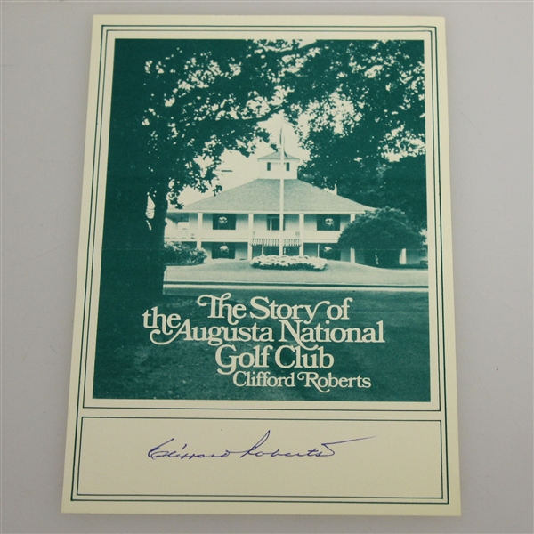 Clifford Roberts Signed The Story Of The Augusta National Golf Club JSA AOLA