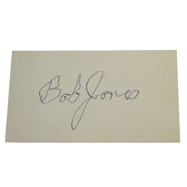 Robert Bob T. Jones Jr. Signed Index Card JSA ALOA