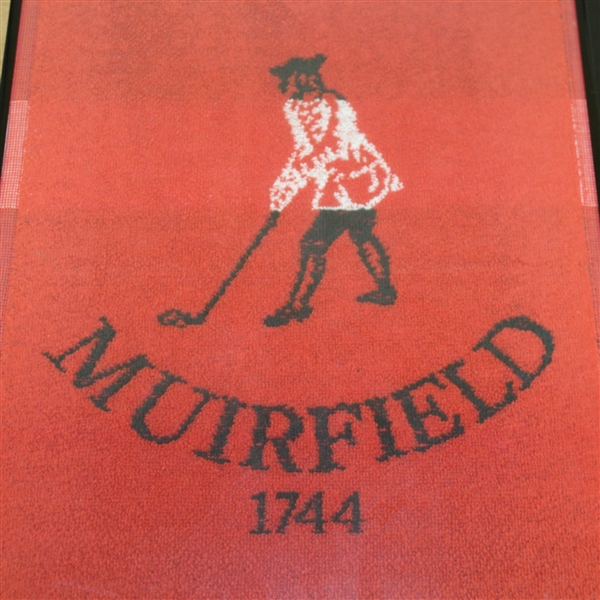 3 Framed Logo Golf Towels - Muirfield (1744), Wentworth (1786), Grail Golfing Society(Undated)