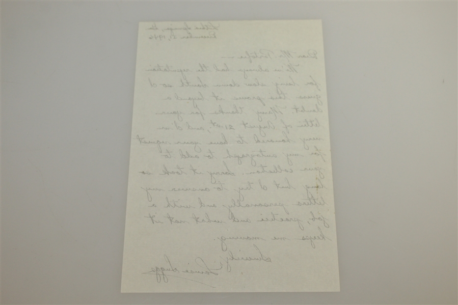 Louise Suggs Signed Hand Written Page/Letter JSA AOLA