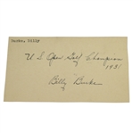 Billy Burke Signed 1946 Government Postcard w/ Inscription - 1931 US Open Golf Championship JSA AOLA