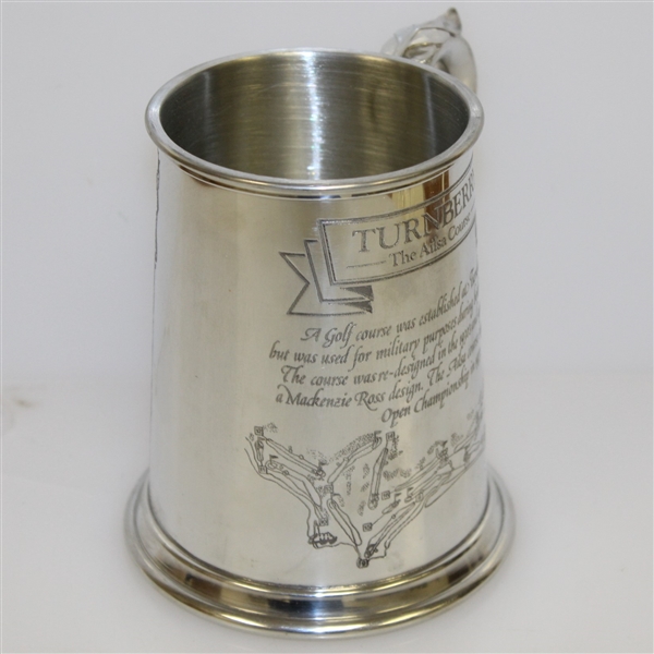 Turnberry 'The Ailsa Course' English Pewter Tankard w/ Ornate Handle - Made In Sheffield England
