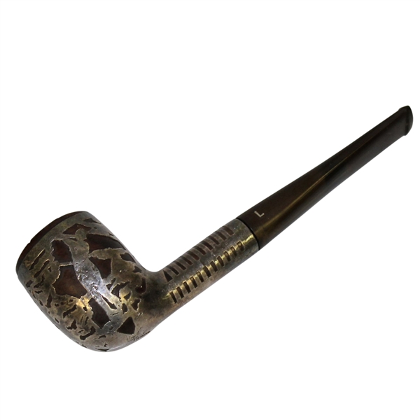 Vintage Golf Themed Sterling Silver Pipe Circa 1930