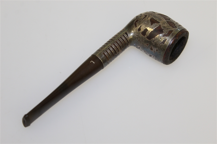 Vintage Golf Themed Sterling Silver Pipe Circa 1930