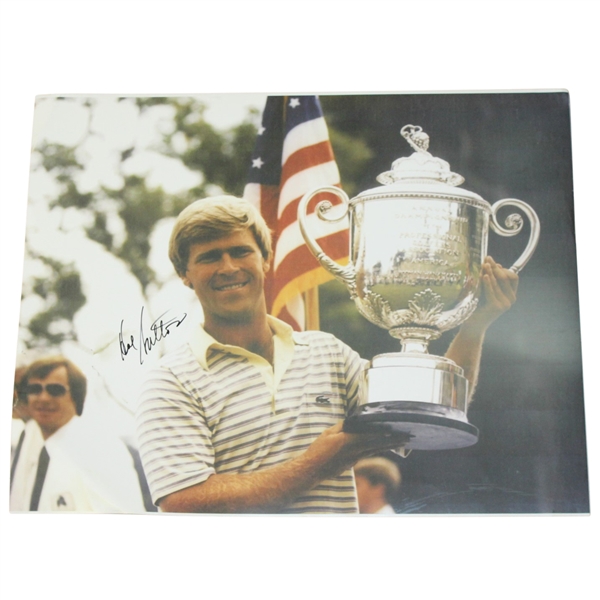 Hal Sutton Signed Large Photo with PGA Rodman Wanamaker Trophy JSA ALOA
