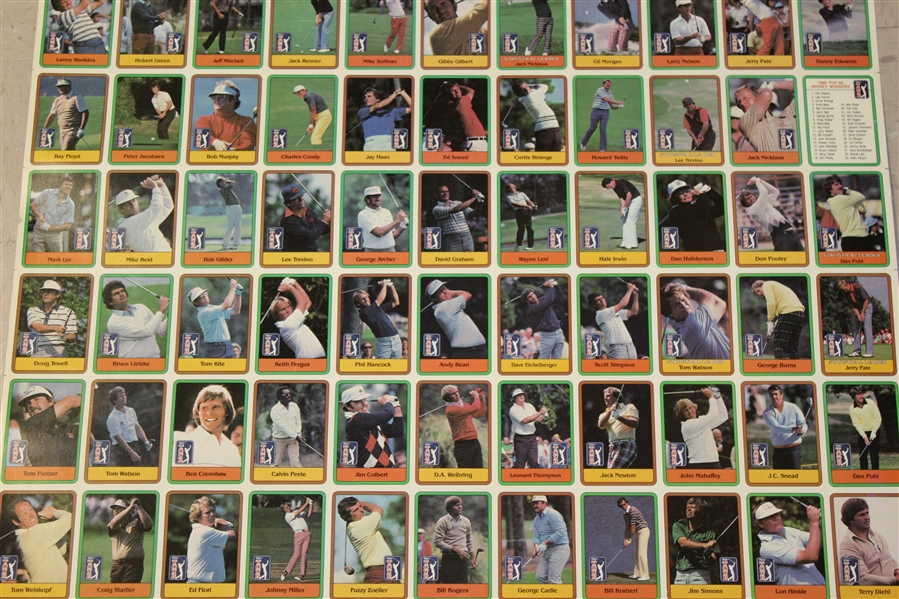 Uncut Complete Golf Card Sheet - 1981 PGA Tour Donruss