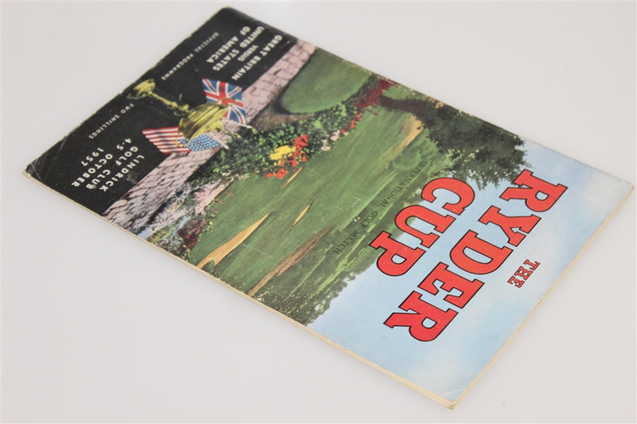 1957 Ryder Cup at Lindrick GC Official Program - GB 7 1/2 - 4 1/2