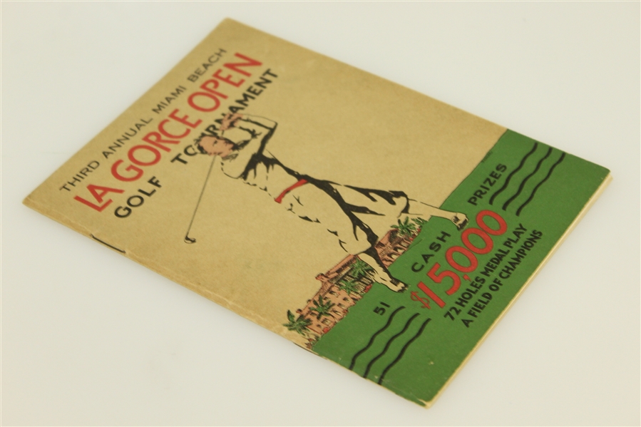 1930 La Gorce Open Golf Tournament Program with Top Players of the Day - 3rd Annual