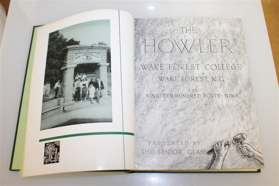 1949 Wake Forest College 'The Howler' Yearbook with Arnold Palmer