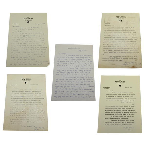 Herbert Warren Wind Five Signed Letters to Charles Price JSA ALOA