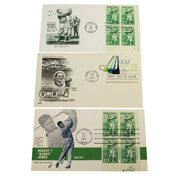 Three Bobby Jones FDC Envelopes - 1977, 1981, & 1981