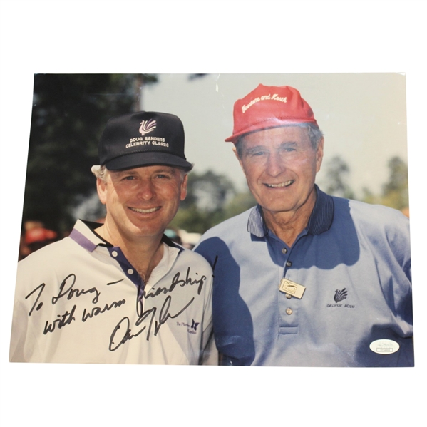 US Vice President Dan Quayle with President Bush  Signed Photo to Doug Sanders JSA #CC14669