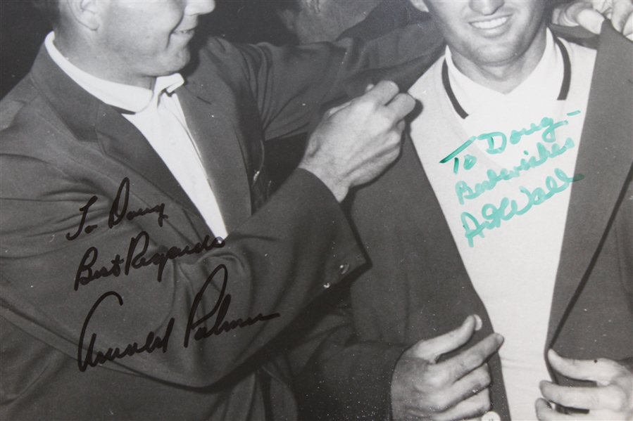Arnold Palmer & Art Wall Signed Matted Green Jacket Photo to Doug Sanders PSA/DNA #AG01103